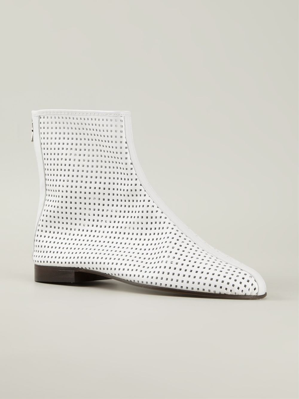 White top perforated booties