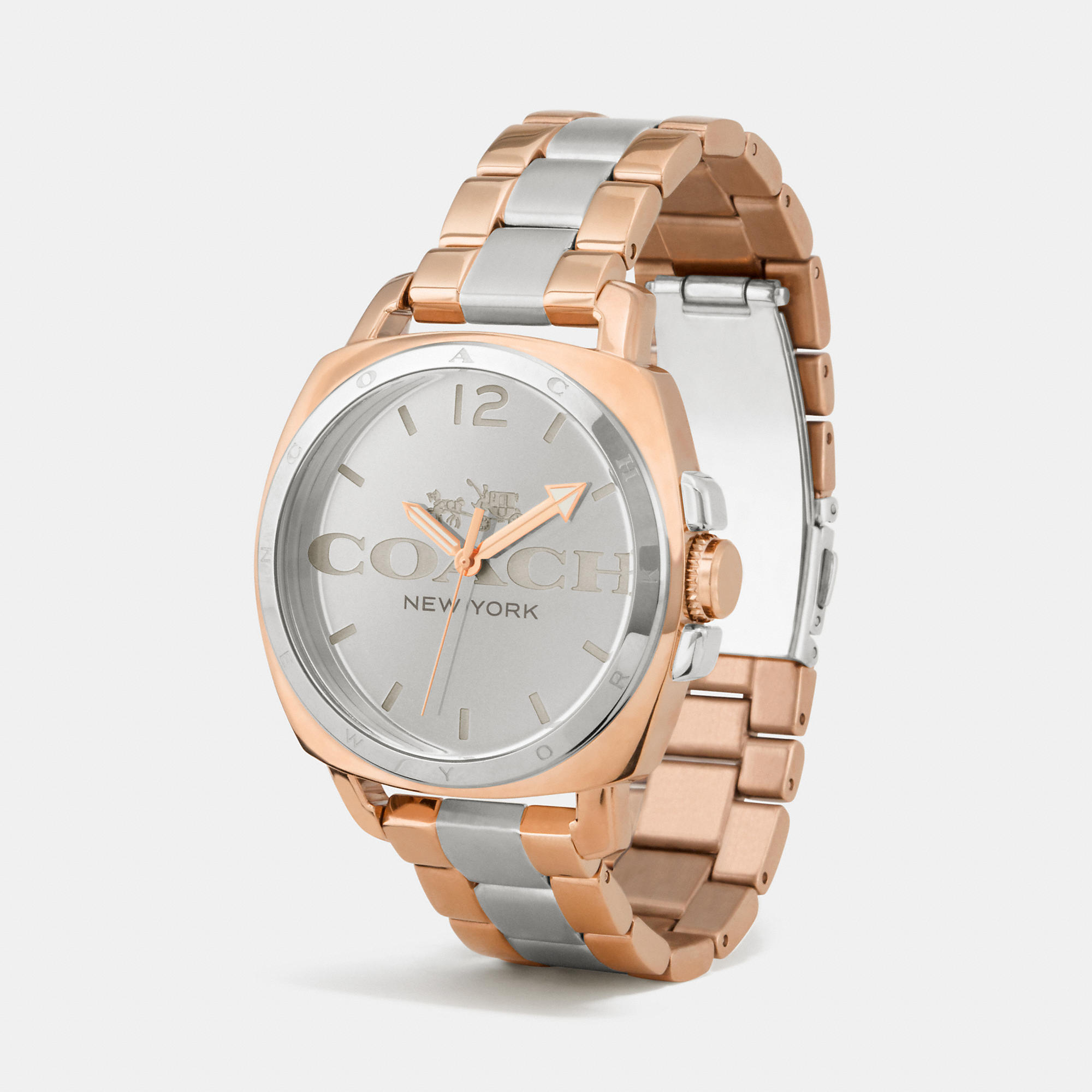 Coach Boyfriend 40Mm Two Tone Bracelet Watch in Metallic Lyst