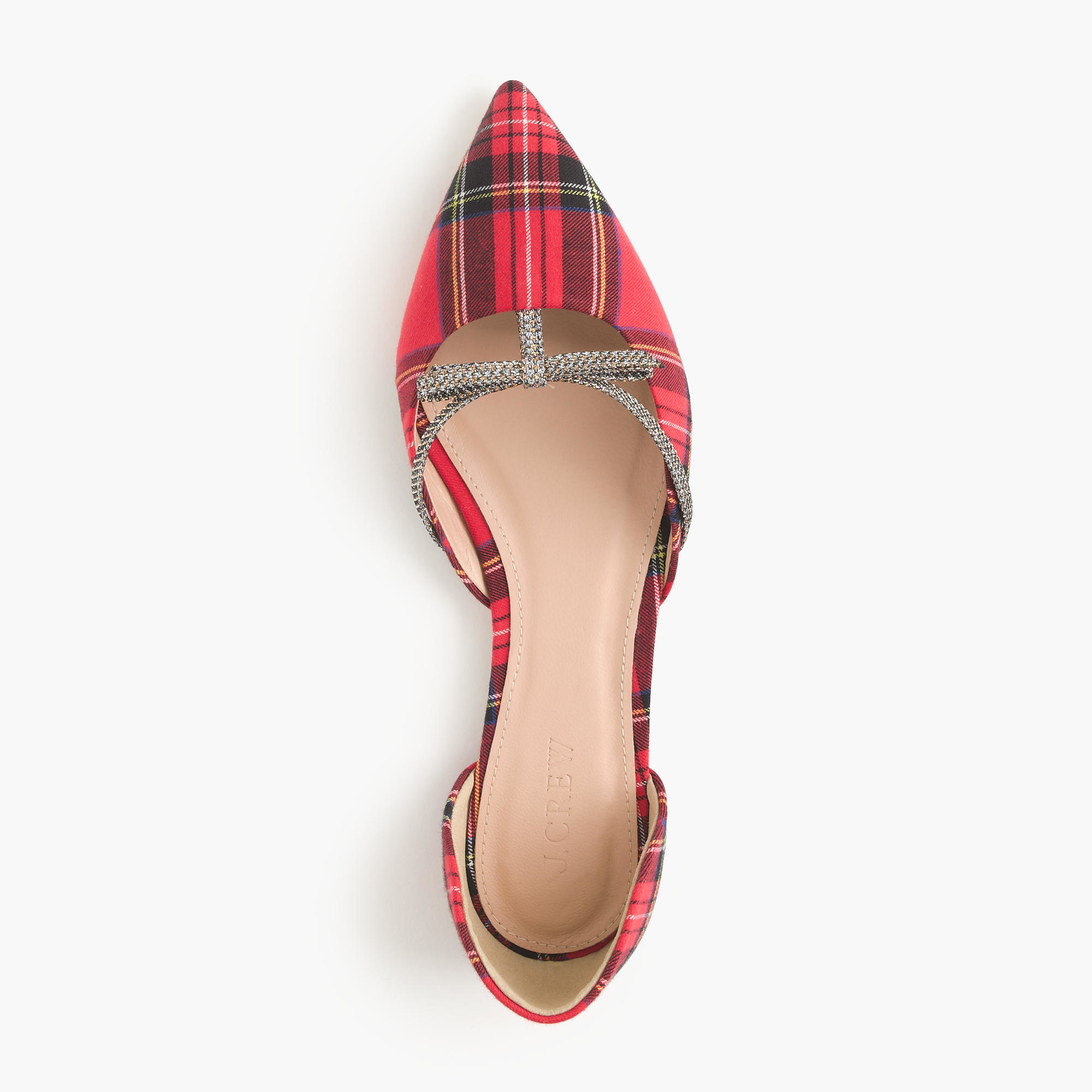  Sloan Plaid D'orsay Flats With Mini Bow in Red | Lyst