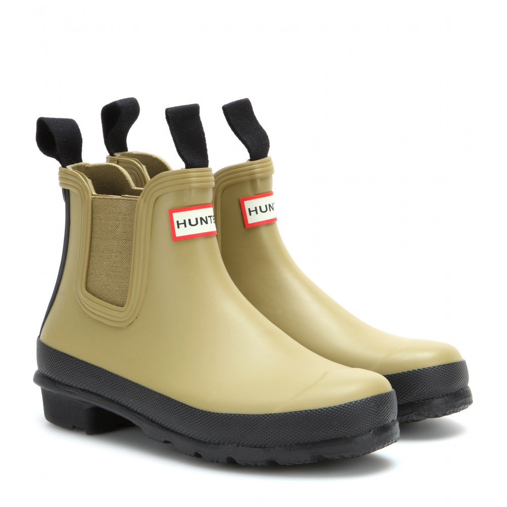 HUNTER Original Chelsea Rubber Boots in Olive (Green) - Lyst