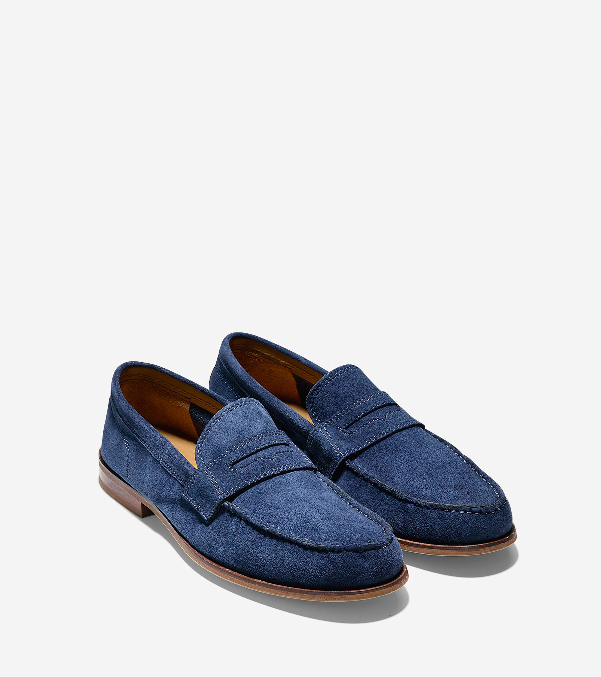 Cole Haan Topsail Suede Penny Loafers in Blue for Men Lyst