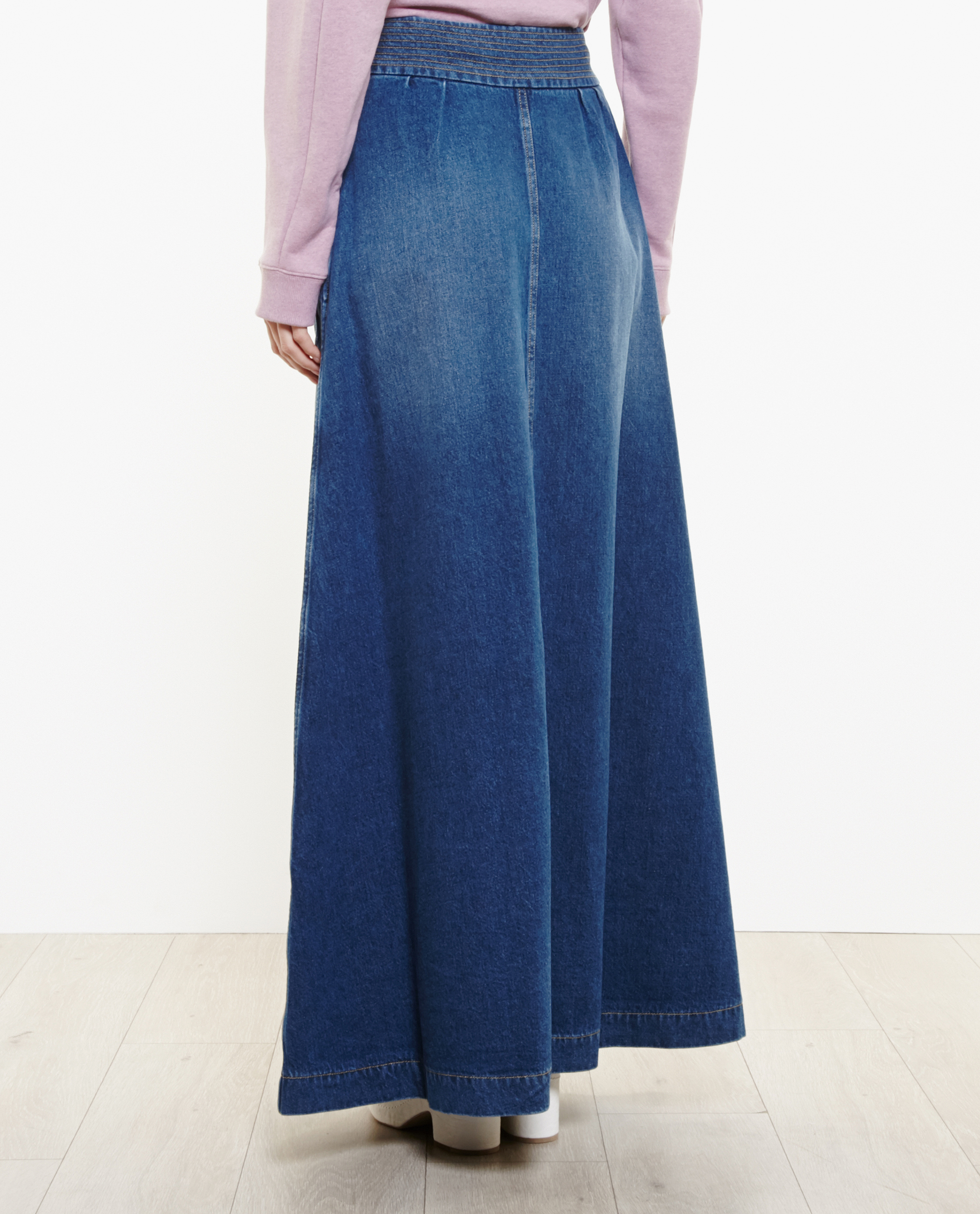 Chloé Long Denim Skirt in Blue | Lyst