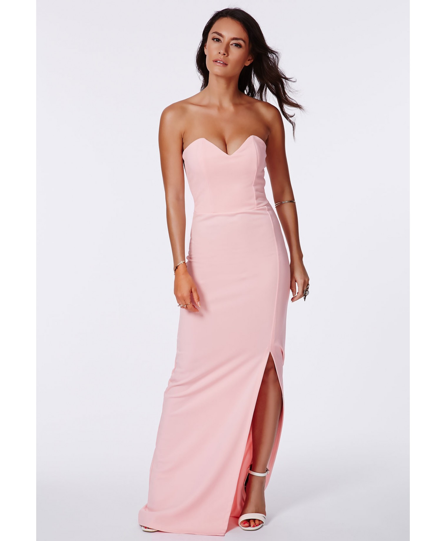 bandeau bodycon maxi dress