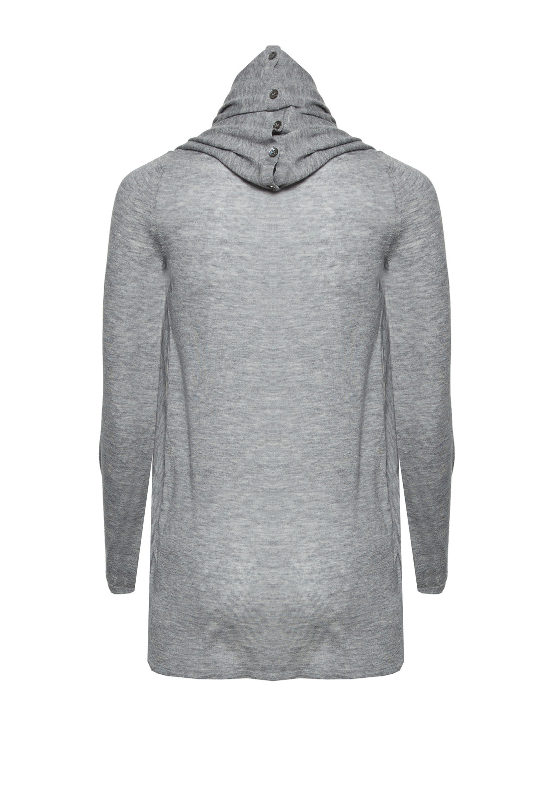Alice Olivia Wool Drape Wrap Around Sweater In Heather Grey