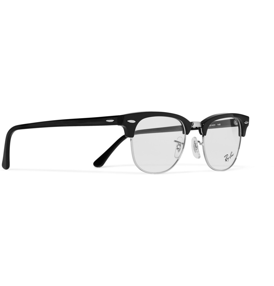 Ray-Ban Clubmaster Acetate And Metal Optical Glasses in Black for Men ...