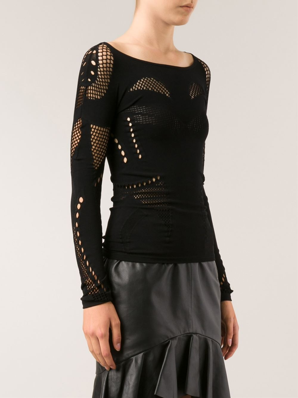 Trendy Black Top - Mesh Top - Black Top - Black Going Out Top - Â£15 | Tobi GB