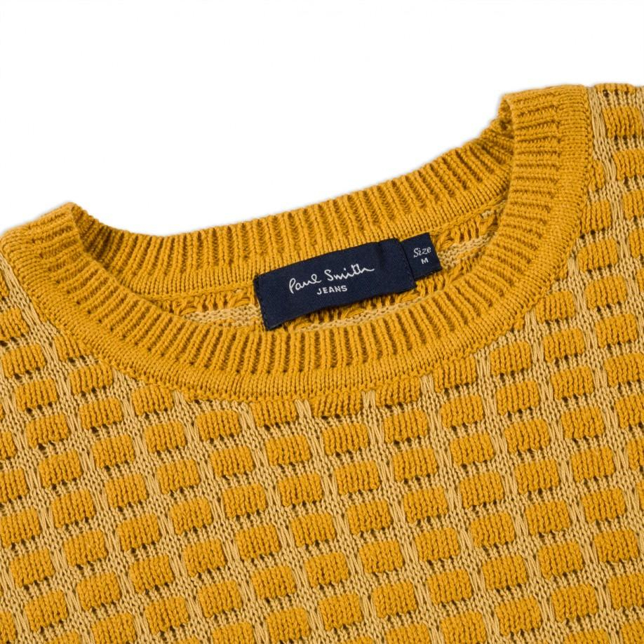 Paul Smith Mustard Square Tuck-Stitch Cotton Sweater in Yellow for Men -  Lyst