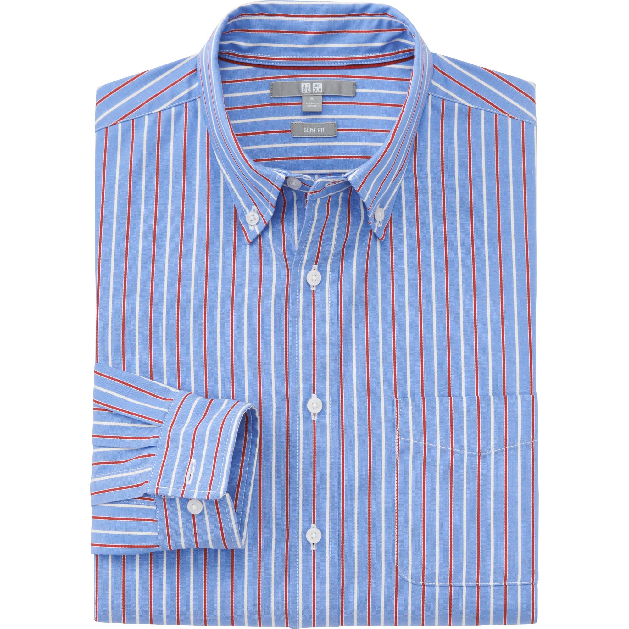 Uniqlo Men Oxford Slim Fit Striped Long Sleeve Shirt in Blue for Men ...