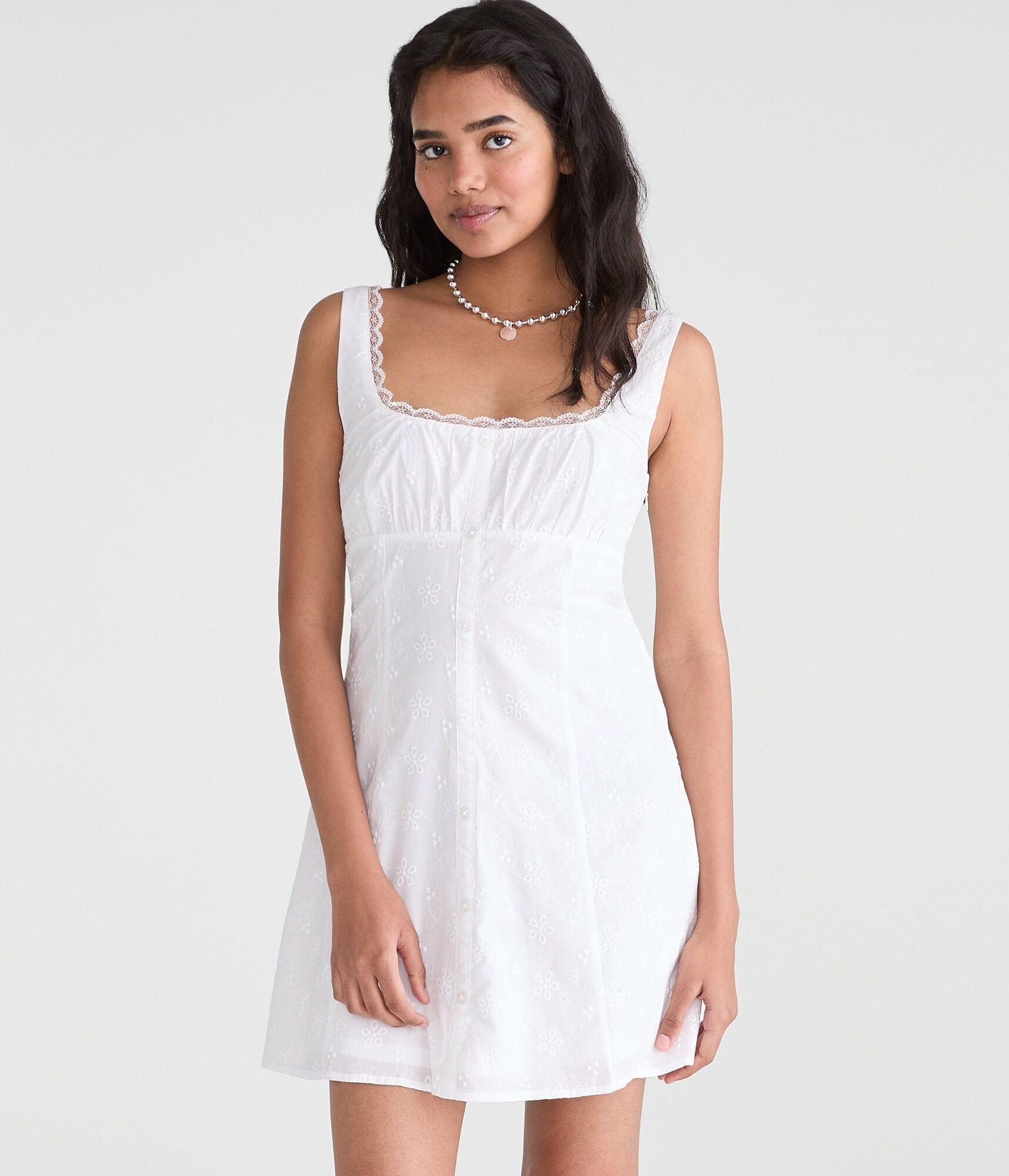aeropostale white dress With Built In Shorts Size Large New With Tags See Photos Your new favorite dress? Aeropostale Women Eyelet Maxi Dress,