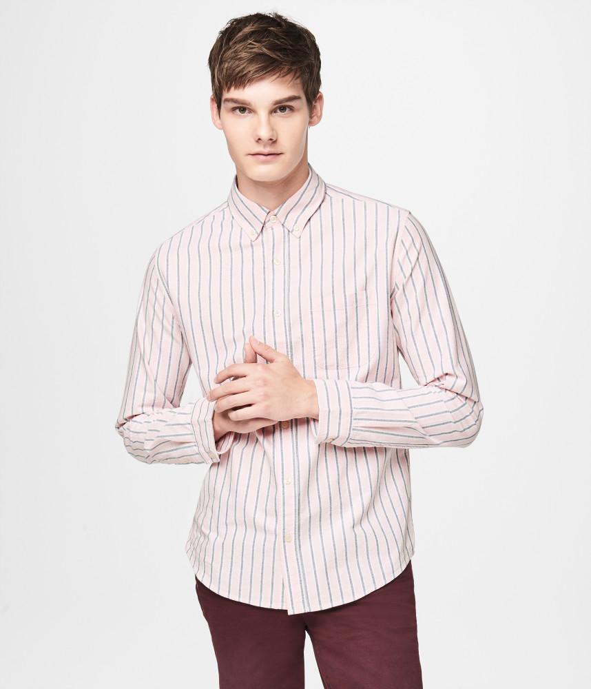 mens long sleeve stripe shirt