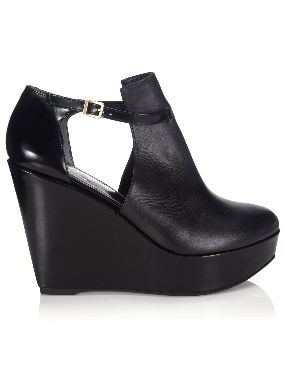 robert clergerie black leather wedge filano boots in black lyst robert clergerie black leather wedge filano boots in black lyst