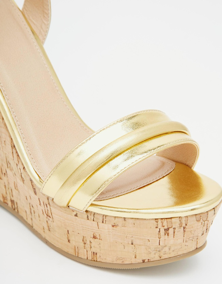 asos gold wedges