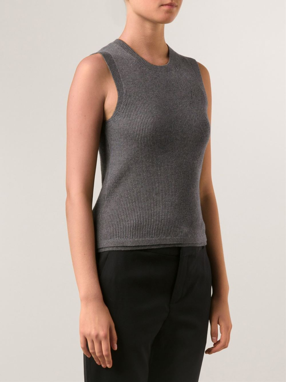 L'Agence Shell Top in Grey (Gray) - Lyst