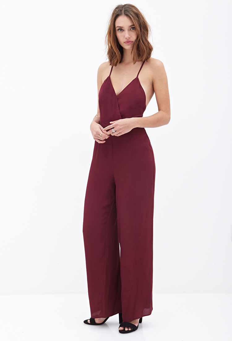 forever 21 burgundy jumpsuit