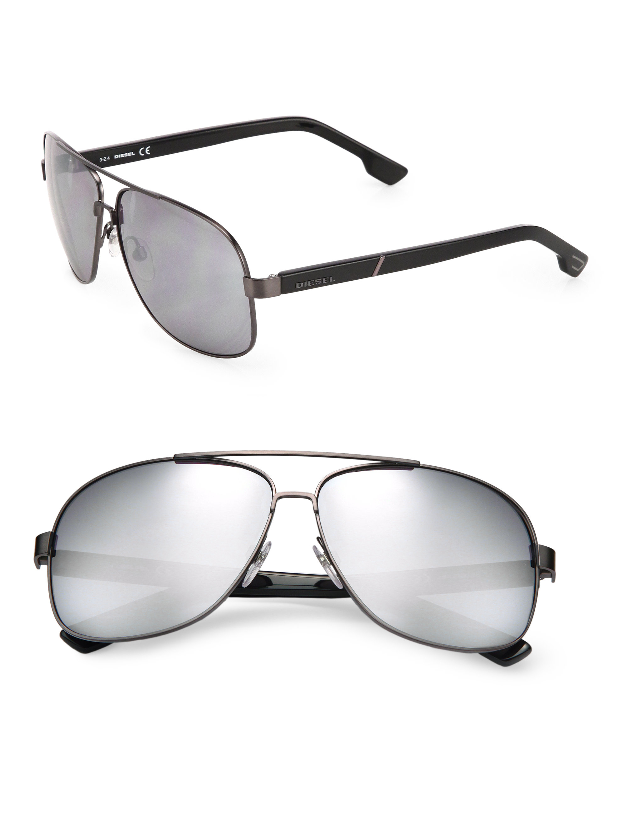 Lyst Diesel 63Mm Oversized Aviator Sunglasses in Metallic for Men