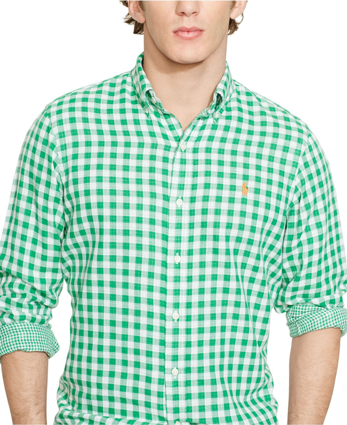 Polo Ralph Lauren Double-Faced Checked Shirt in Green for Men | Lyst