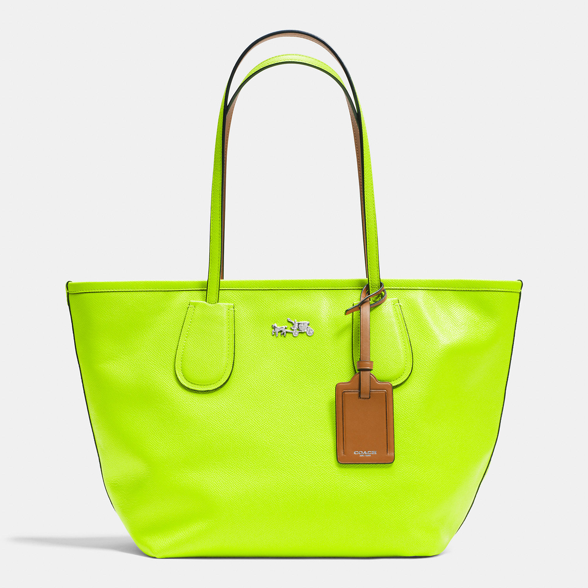 Coach C.O.A.C.H. Taxi Zip Top Tote In Crossgrain Leather in Green Lyst