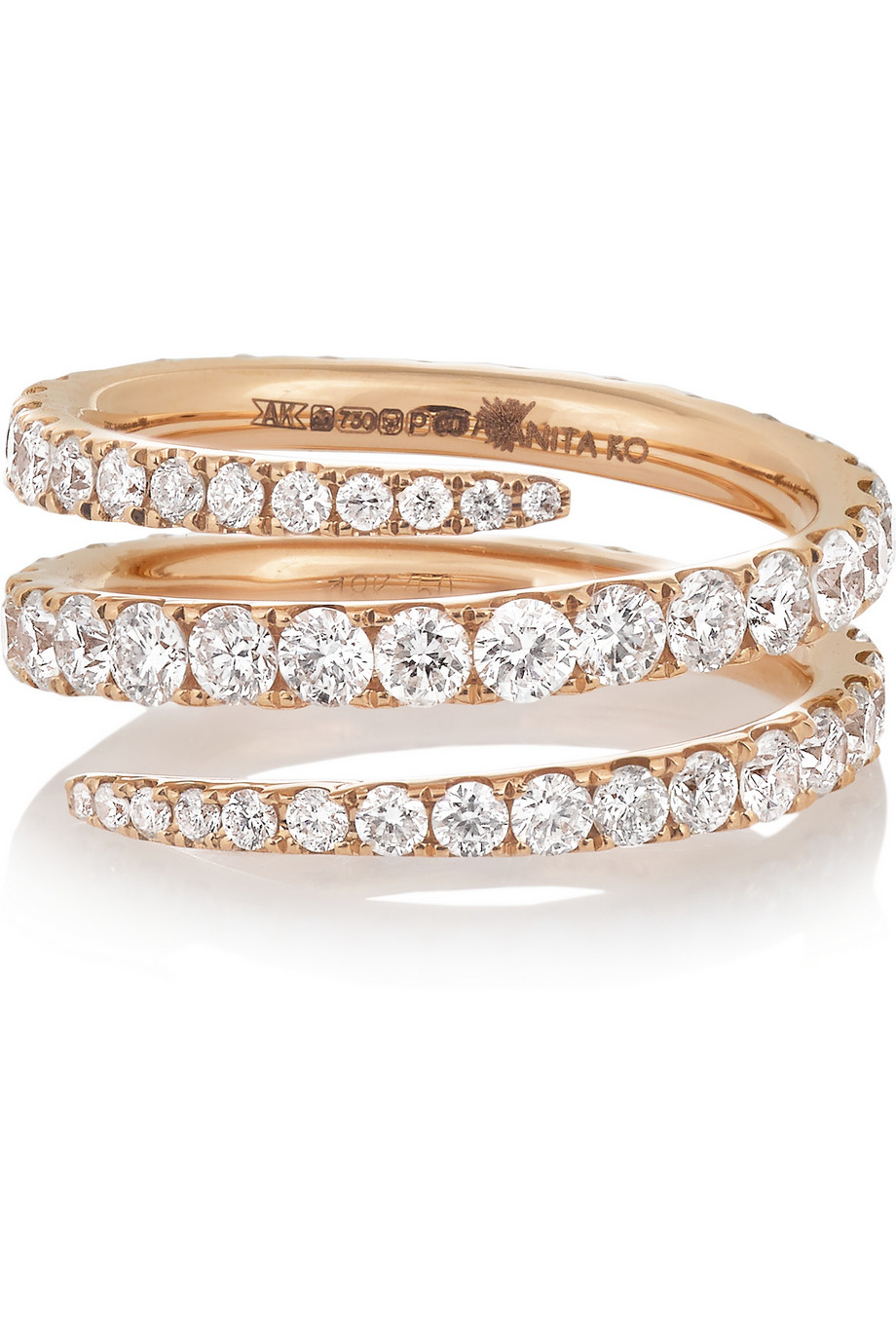 Anita ko 18kt White Gold Cougar Ring With Diamonds 