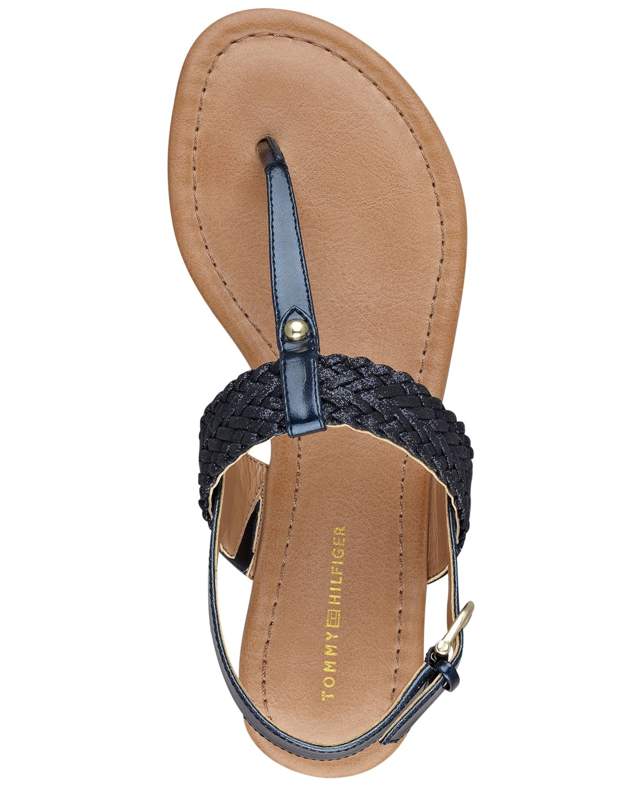 Tommy Hilfiger Women'S Saycn Flat Thong Sandals in Blue | Lyst