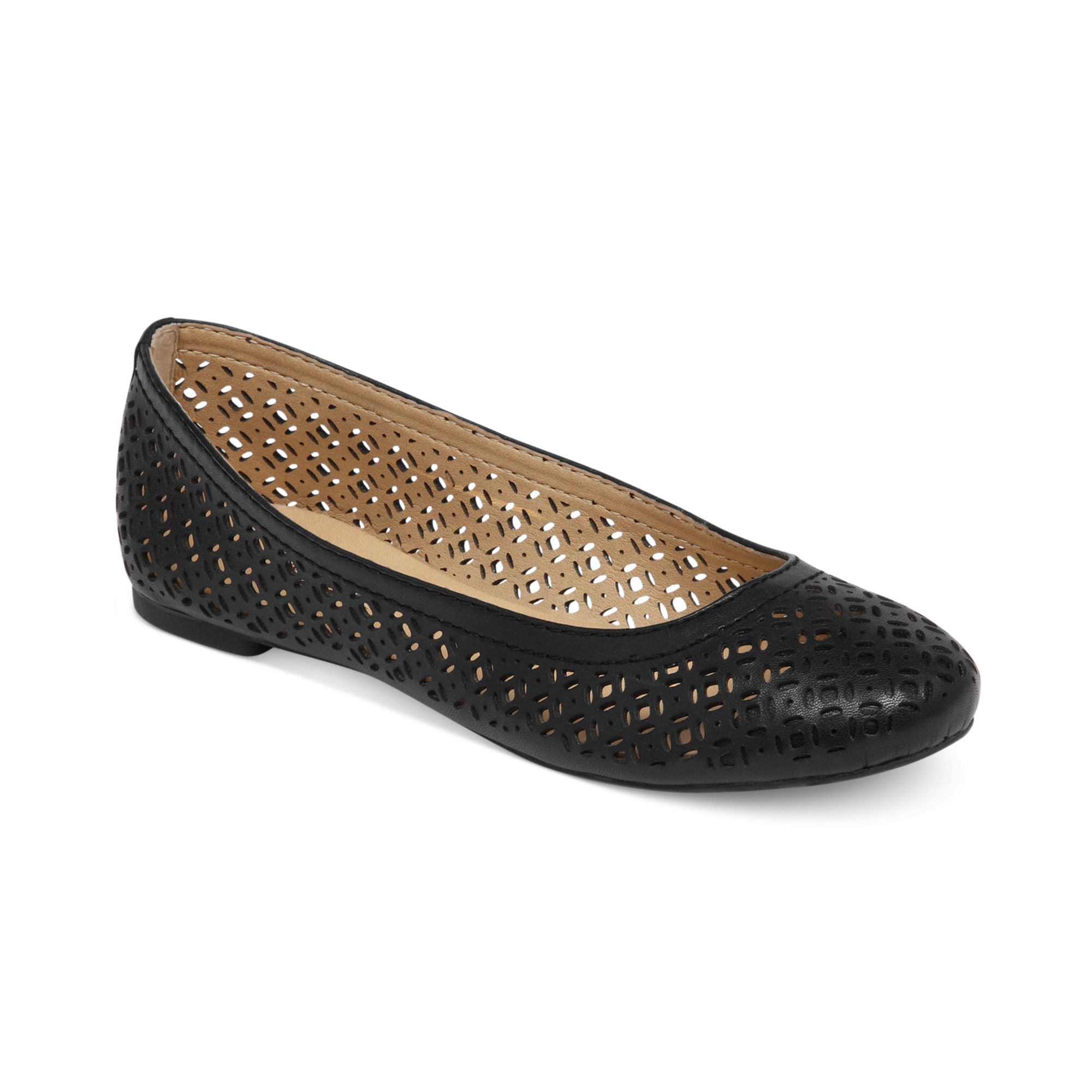 Lucky Brand Eastly Laser Cut Flats in Black | Lyst