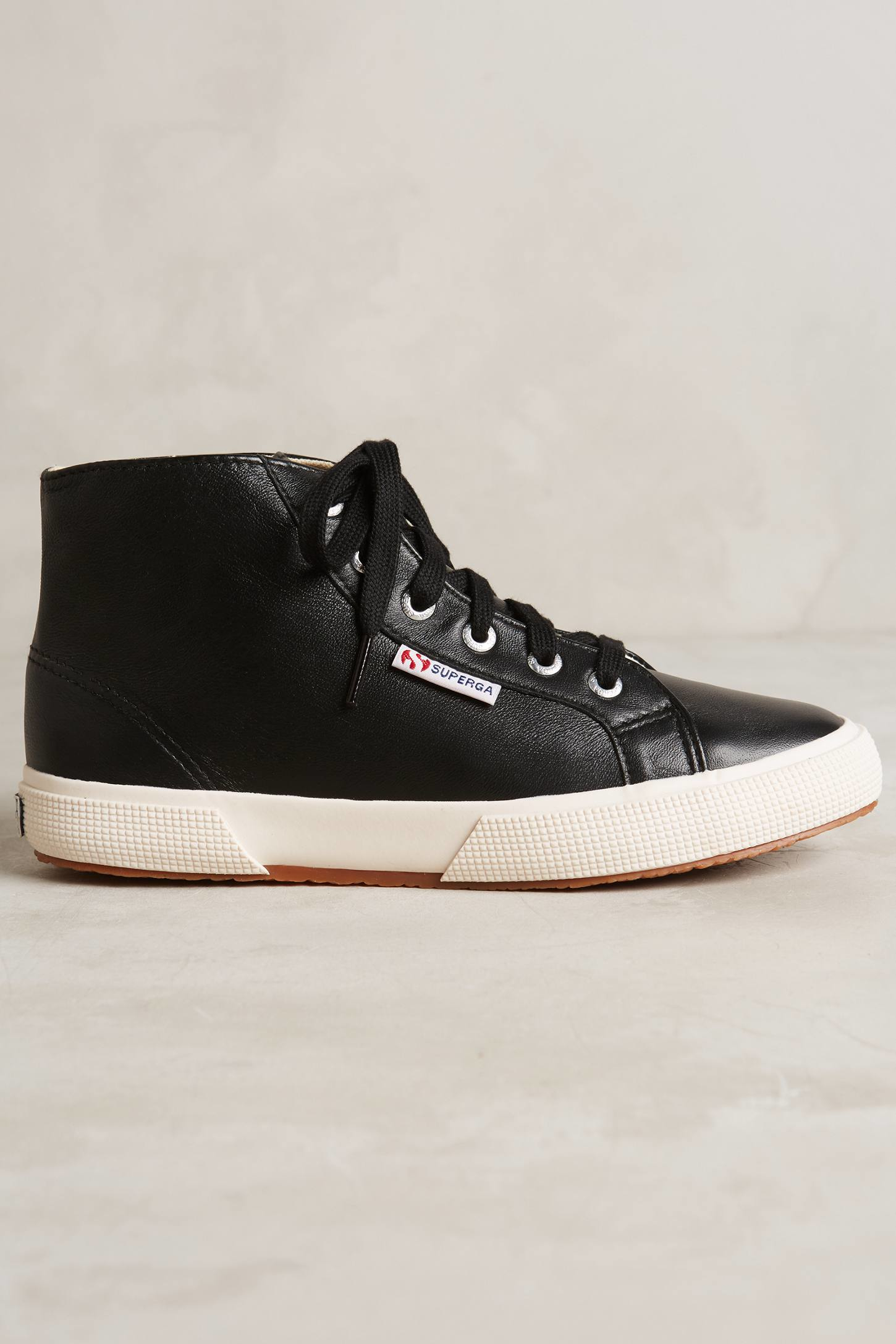 Lyst - Superga Leather High-top Sneakers in Black