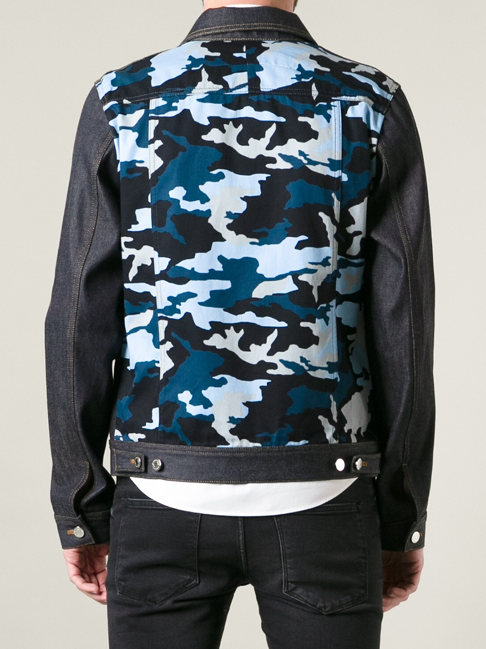 camo blue jean jacket