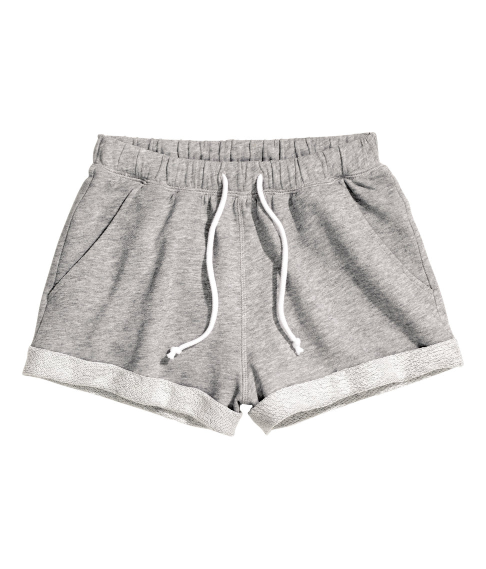 womens grey jogger shorts