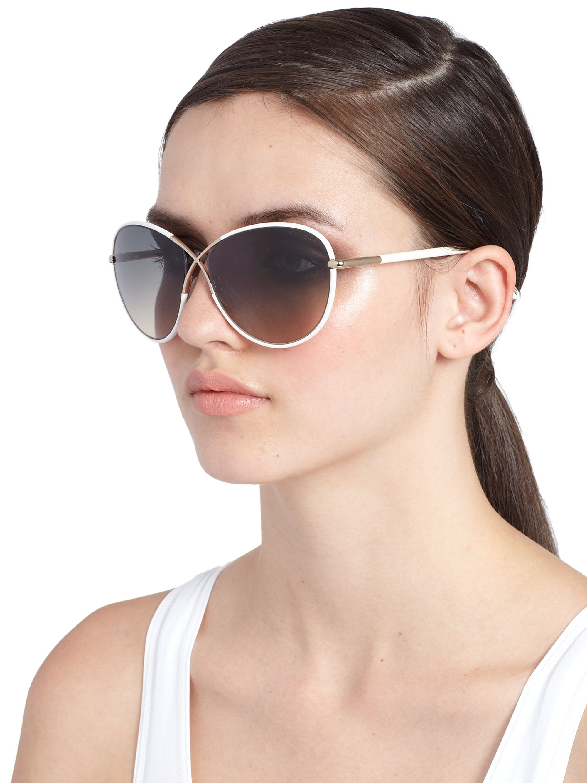 Lyst Tom Ford Rosie 62mm Round Sunglasses in White