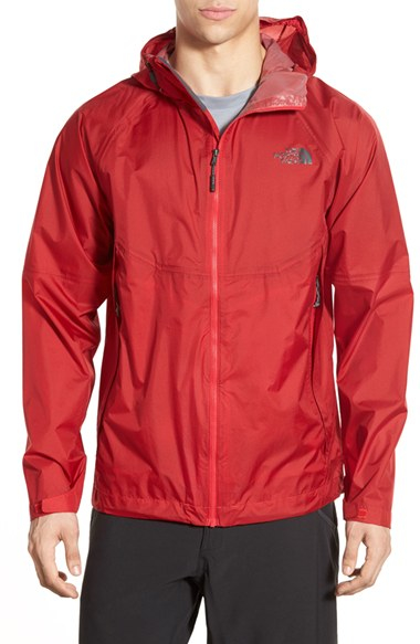 north face red raincoat