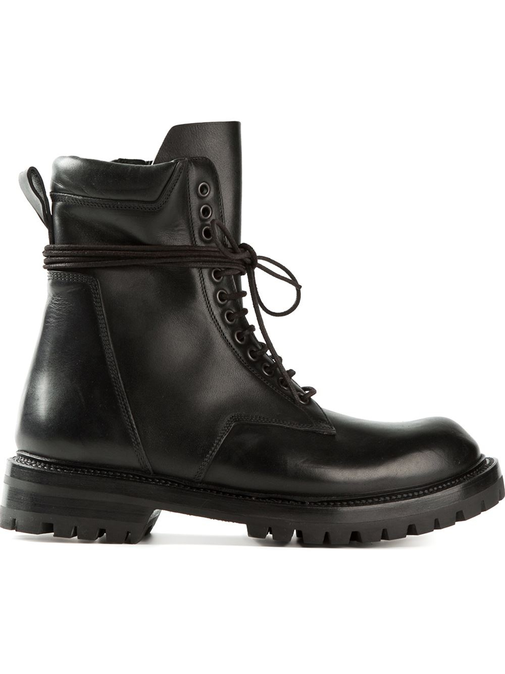 Rick Owens Combat Boots in Black for Men - Lyst