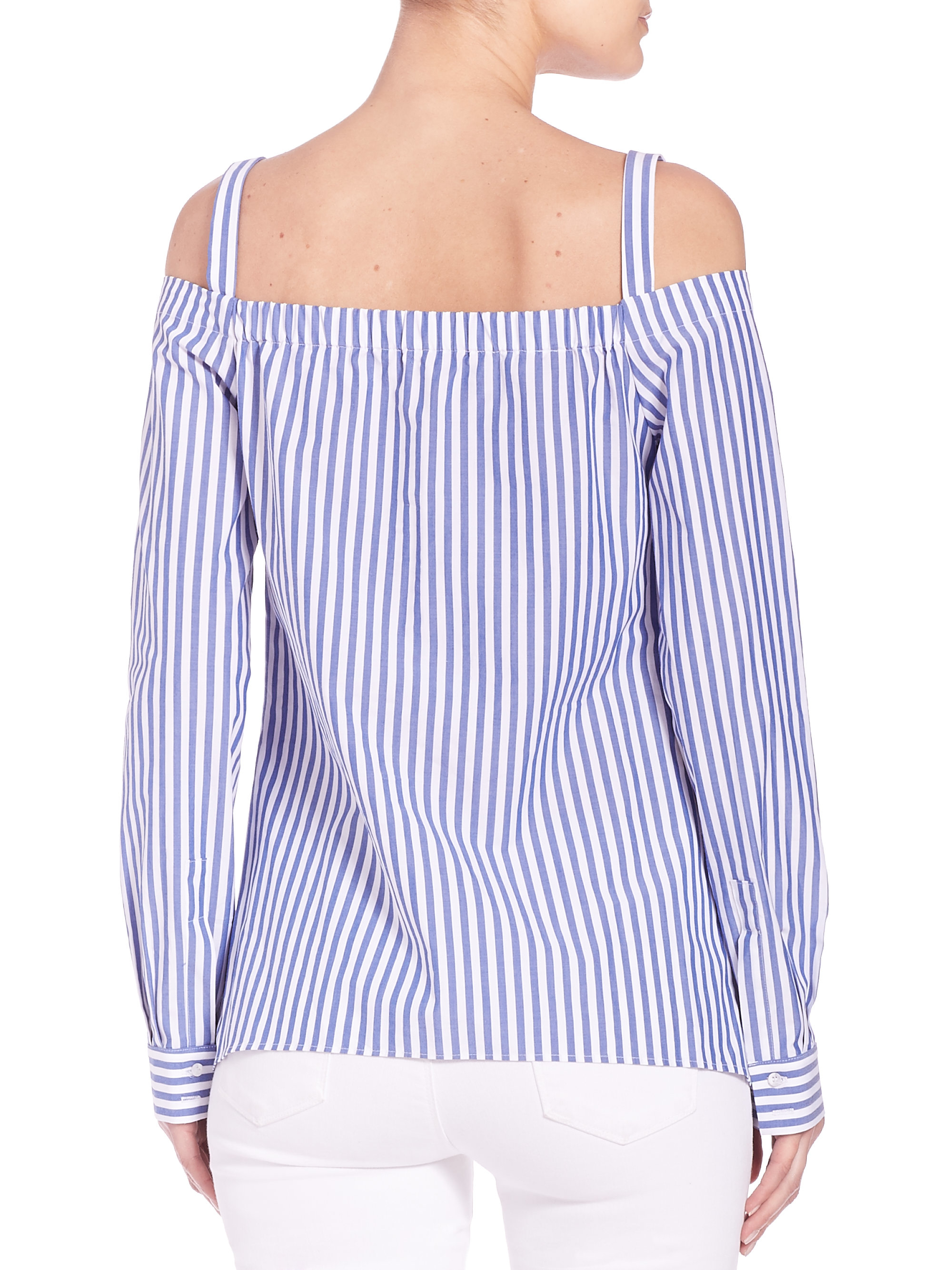 Striped Off-shoulder Shirt 