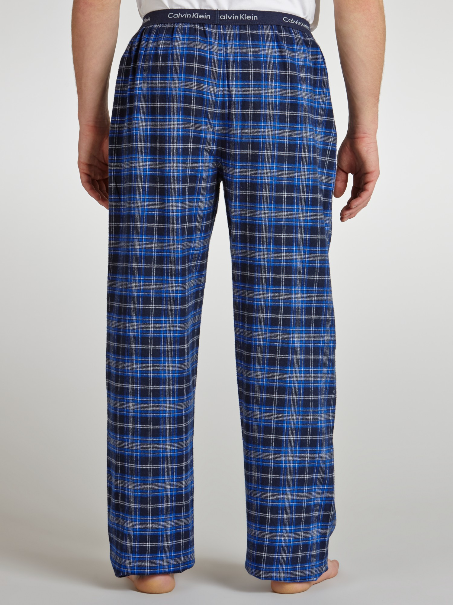Calvin Klein Flannel Check Pyjama Bottoms in Blue for Men | Lyst UK