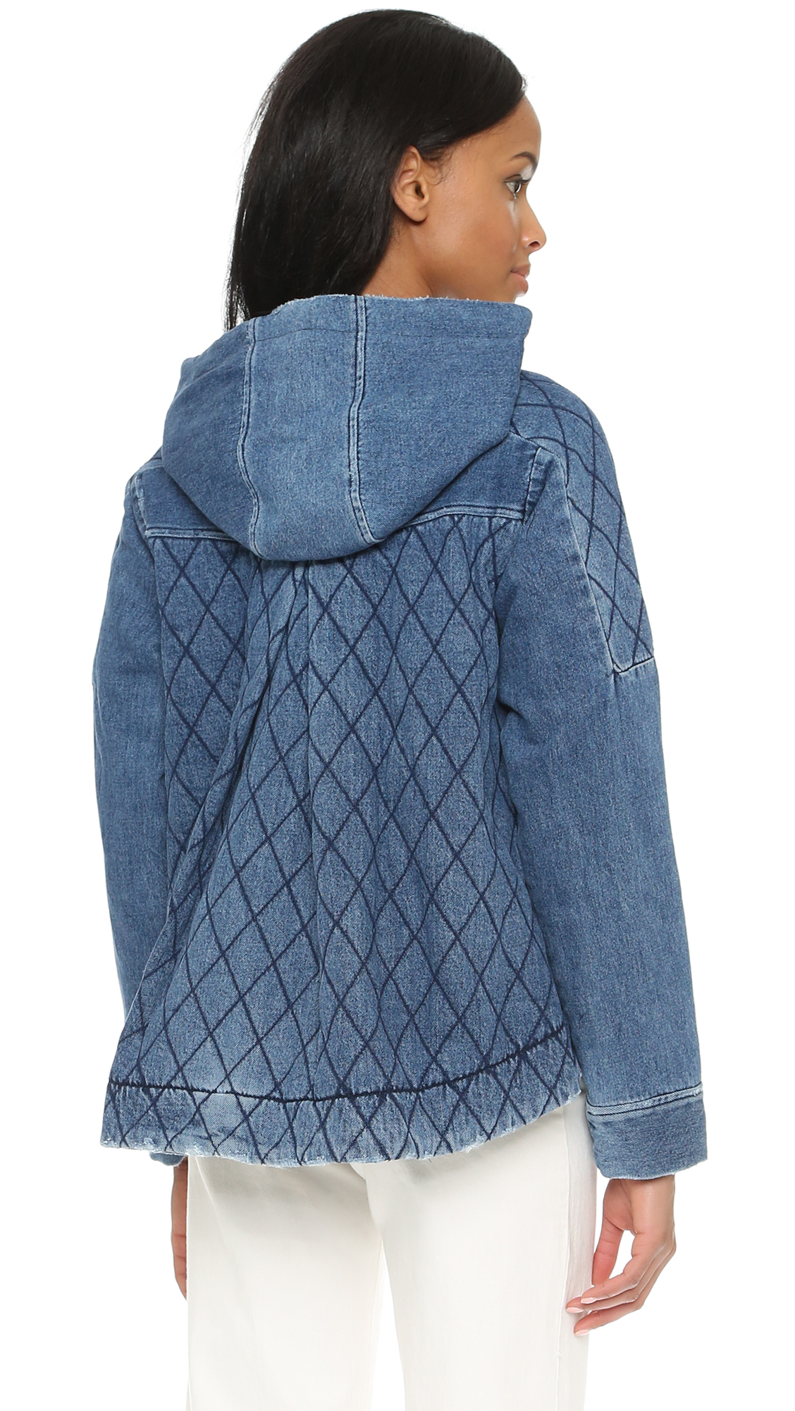 Sea Quilted Denim Jacket - Indigo in Blue