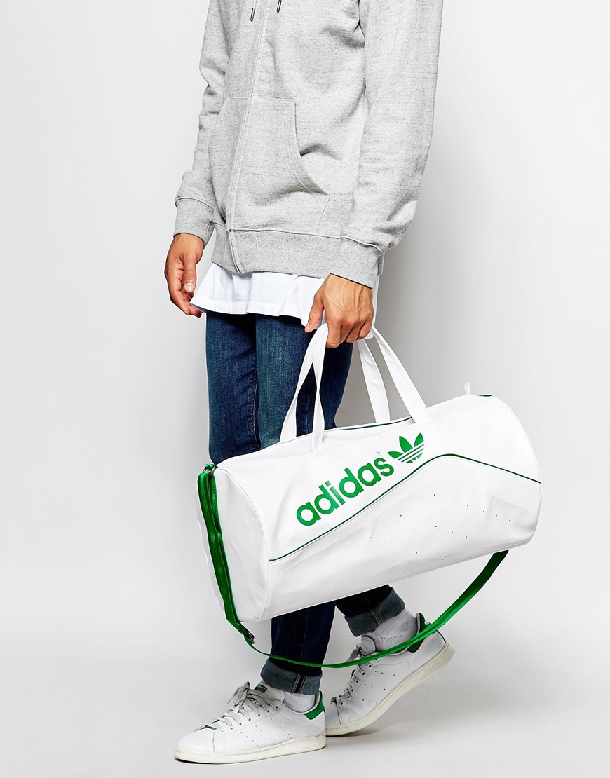 adidas Originals Leather Classic Duffel Bag Ab2843 in White (Green) for Men  | Lyst