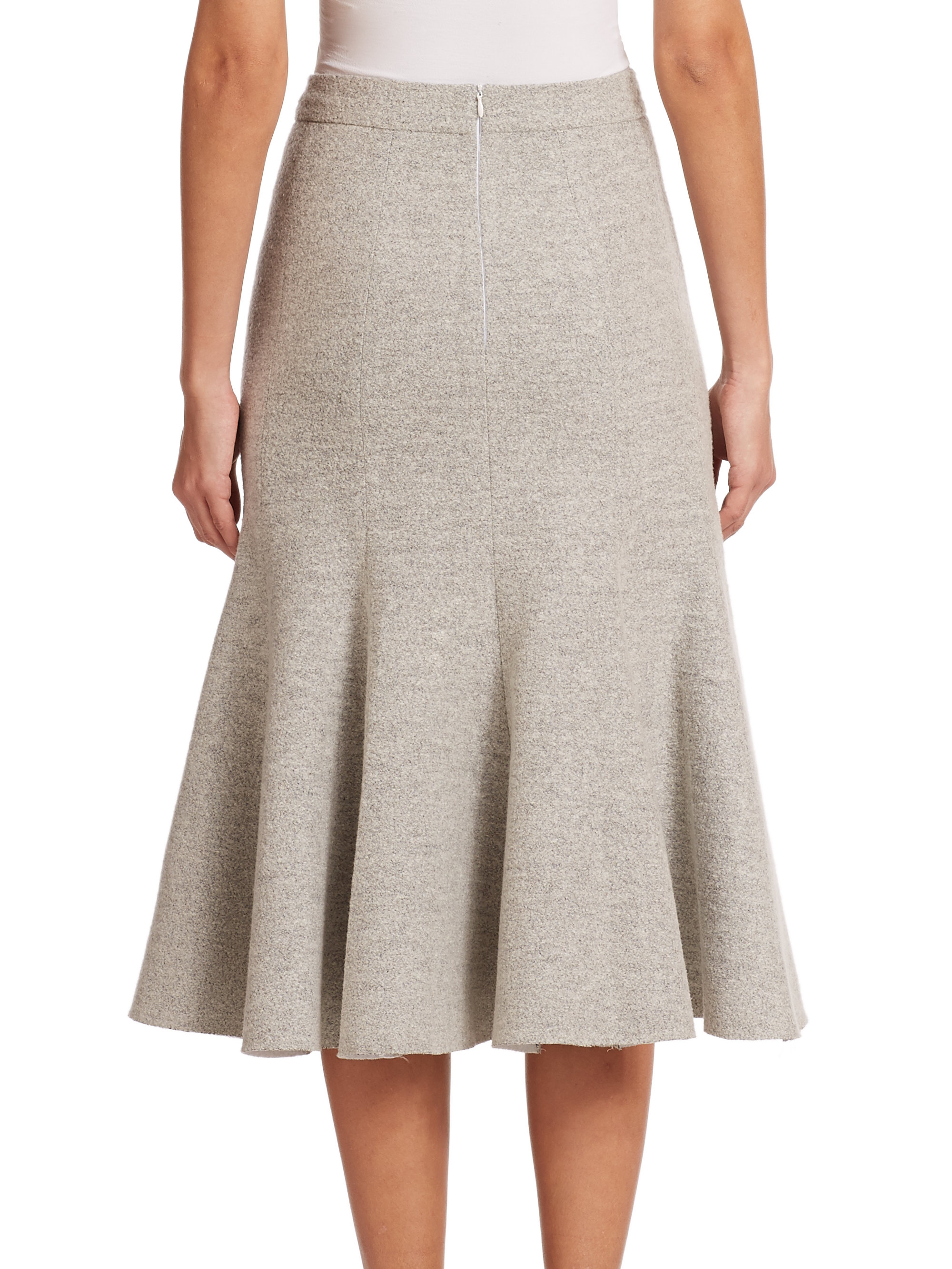 Nicholas Pleated Stretchwool Skirt in Natural Lyst