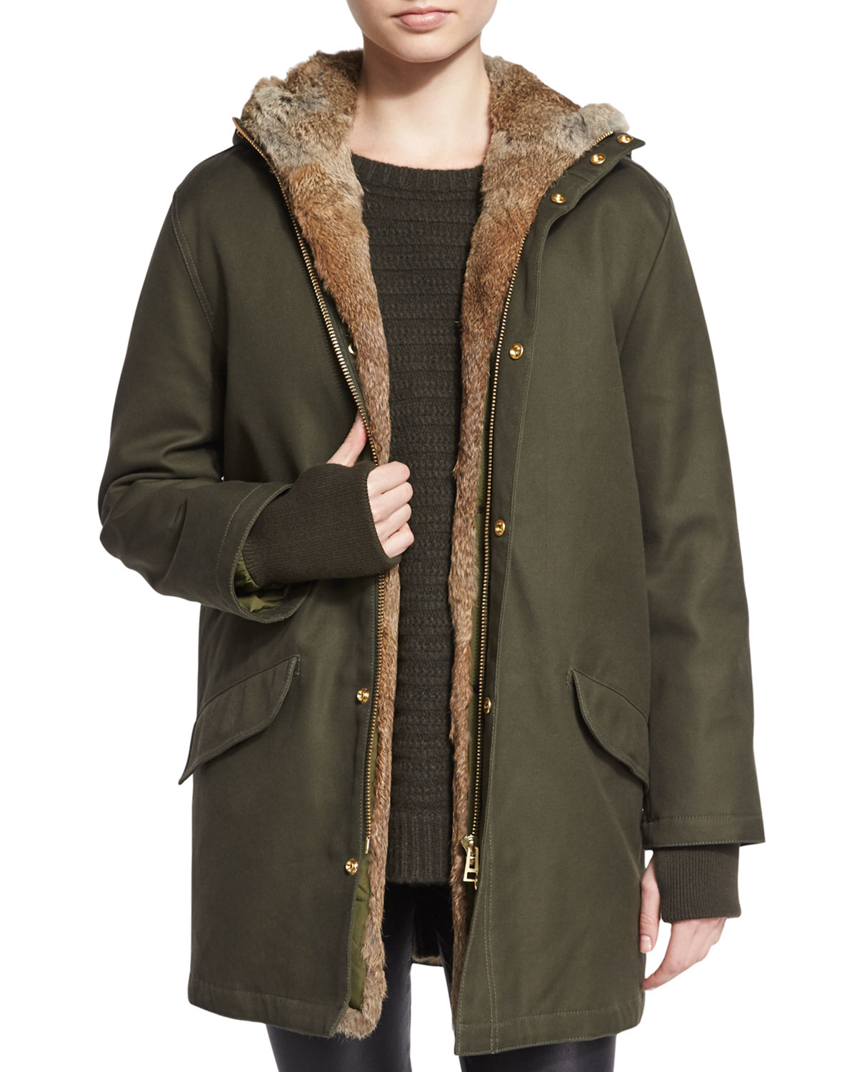 Zadig & voltaire Kar Deluxe Jacket With Furlined Vest in Green Lyst
