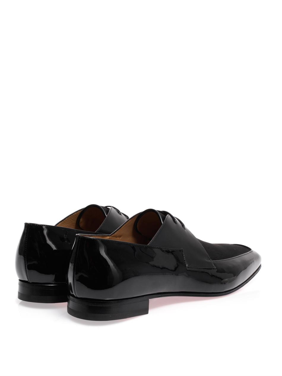 Christian Louboutin New Orleans Lace Up Leather Shoes in Black for