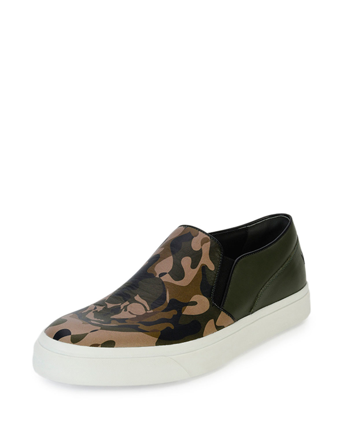 Alexander McQueen Leather Camo-print Slip-on Skate Shoe With Skull in ...