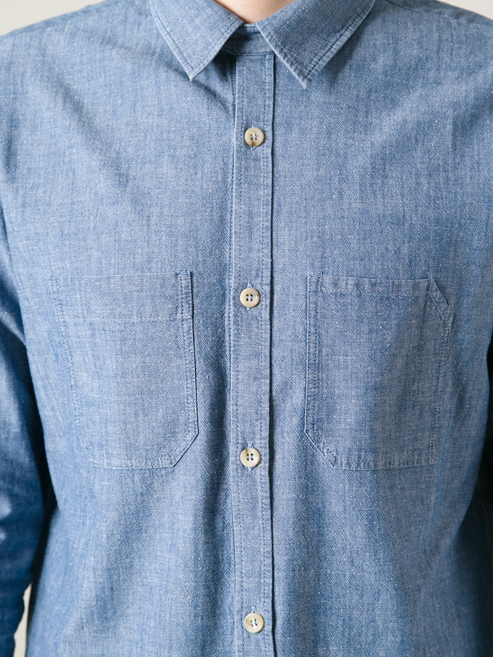 A.P.C. Chambray Work Shirt in Blue for Men - Lyst