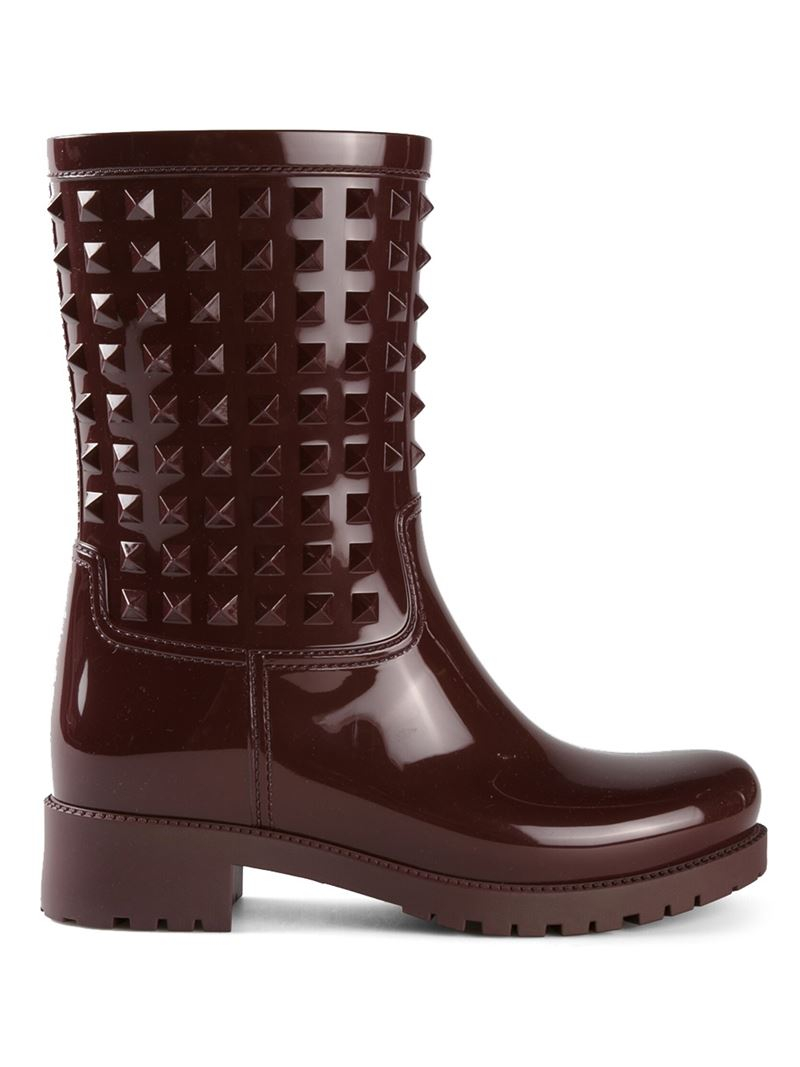 valentino rockstud rain boots