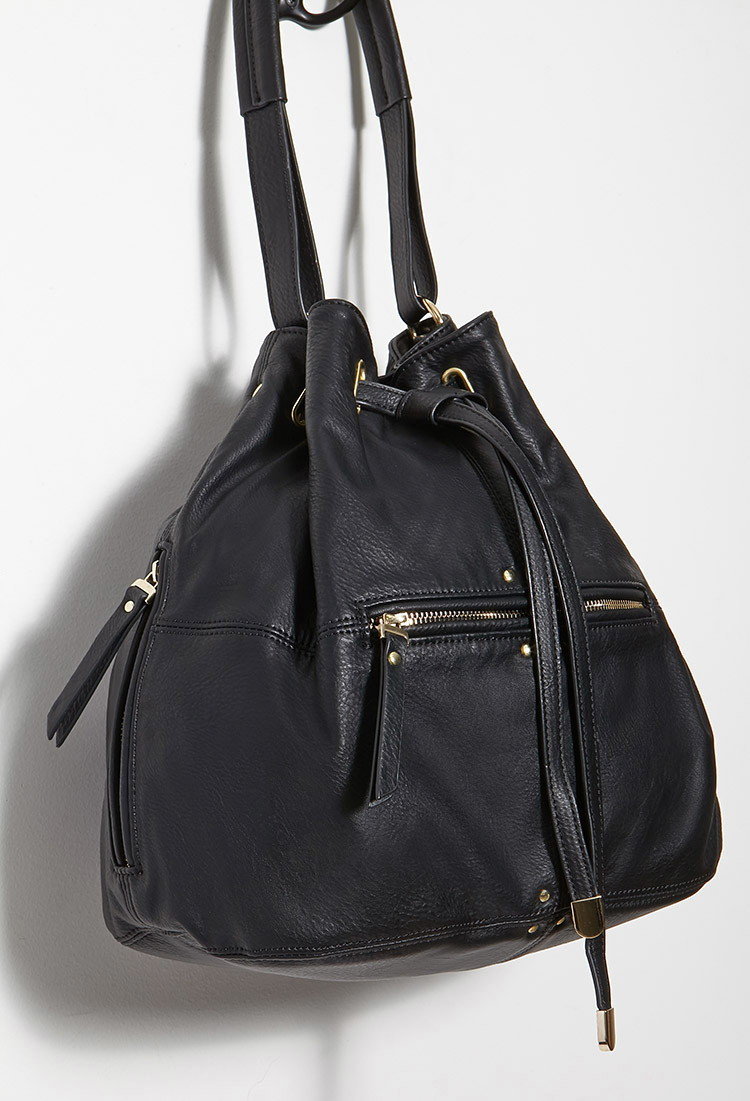 Forever 21 Faux Leather Hobo Bag in Black Lyst