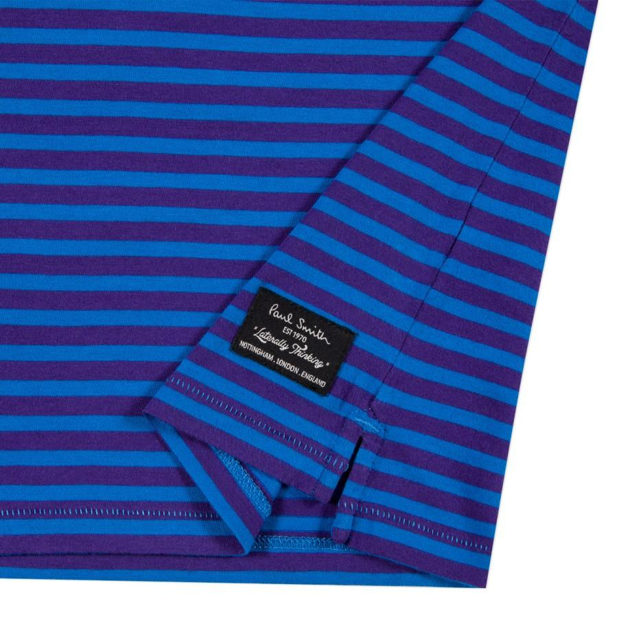 Paul smith Men's Blue And Purple Stripe Cotton Polo Shirt in Blue for ...