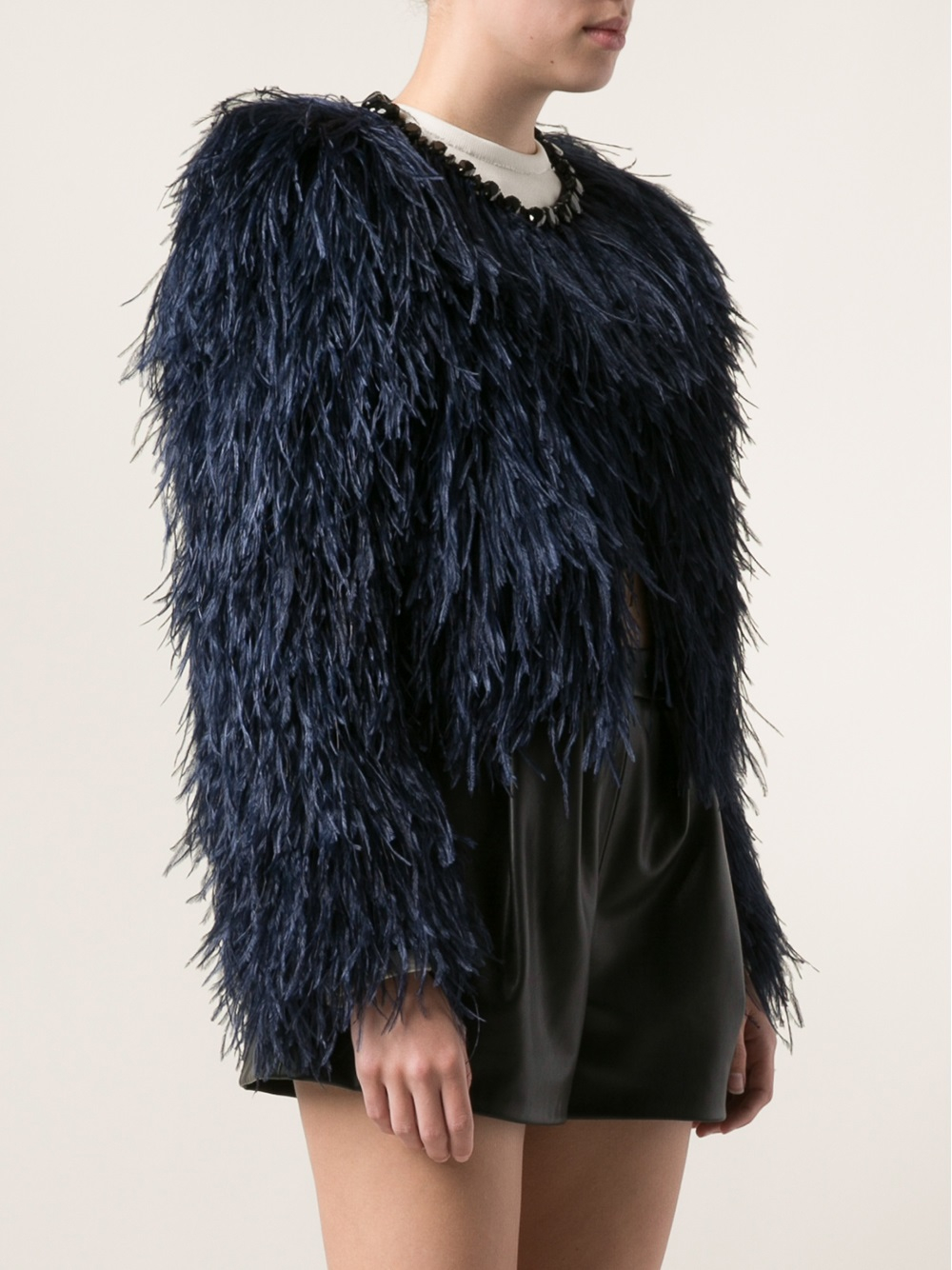 Givenchy Ostrich Feather Jacket in Blue Lyst