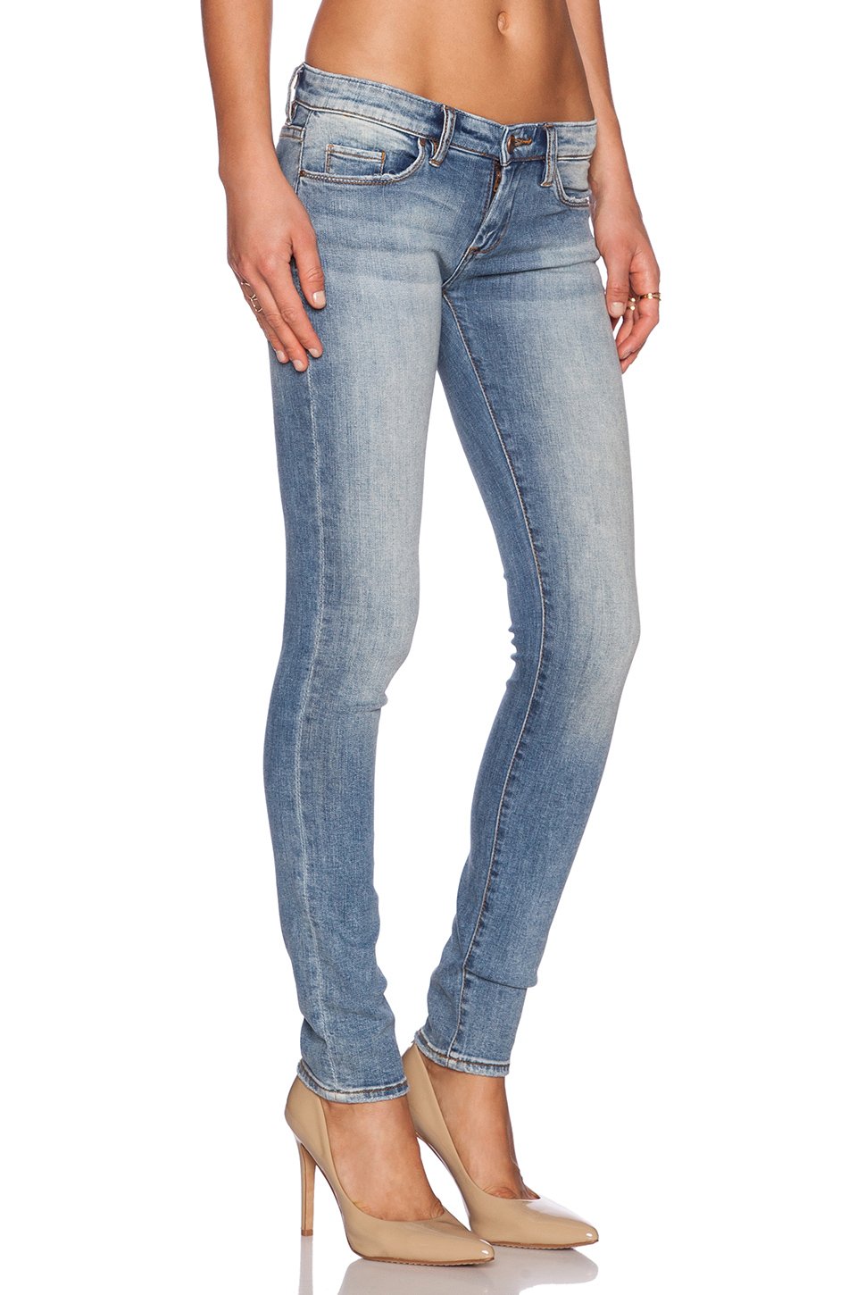 Blank Skinny Low-Rise Stretch-Denim Jeans in Blue - Lyst