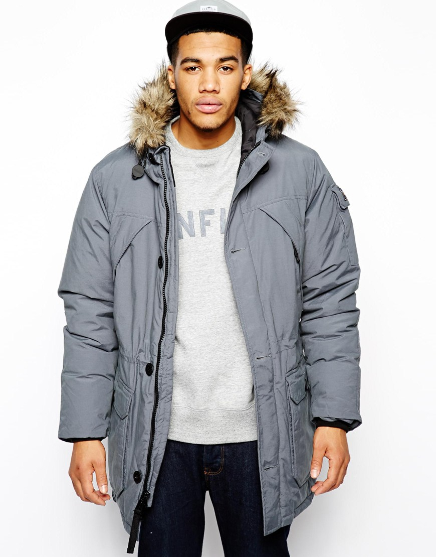 Lyst - Penfield Hoosac Parka with Faux Fur Hood in Gray for Men