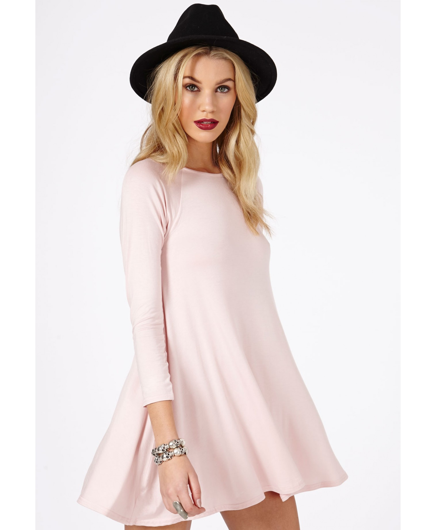 light pink swing dress