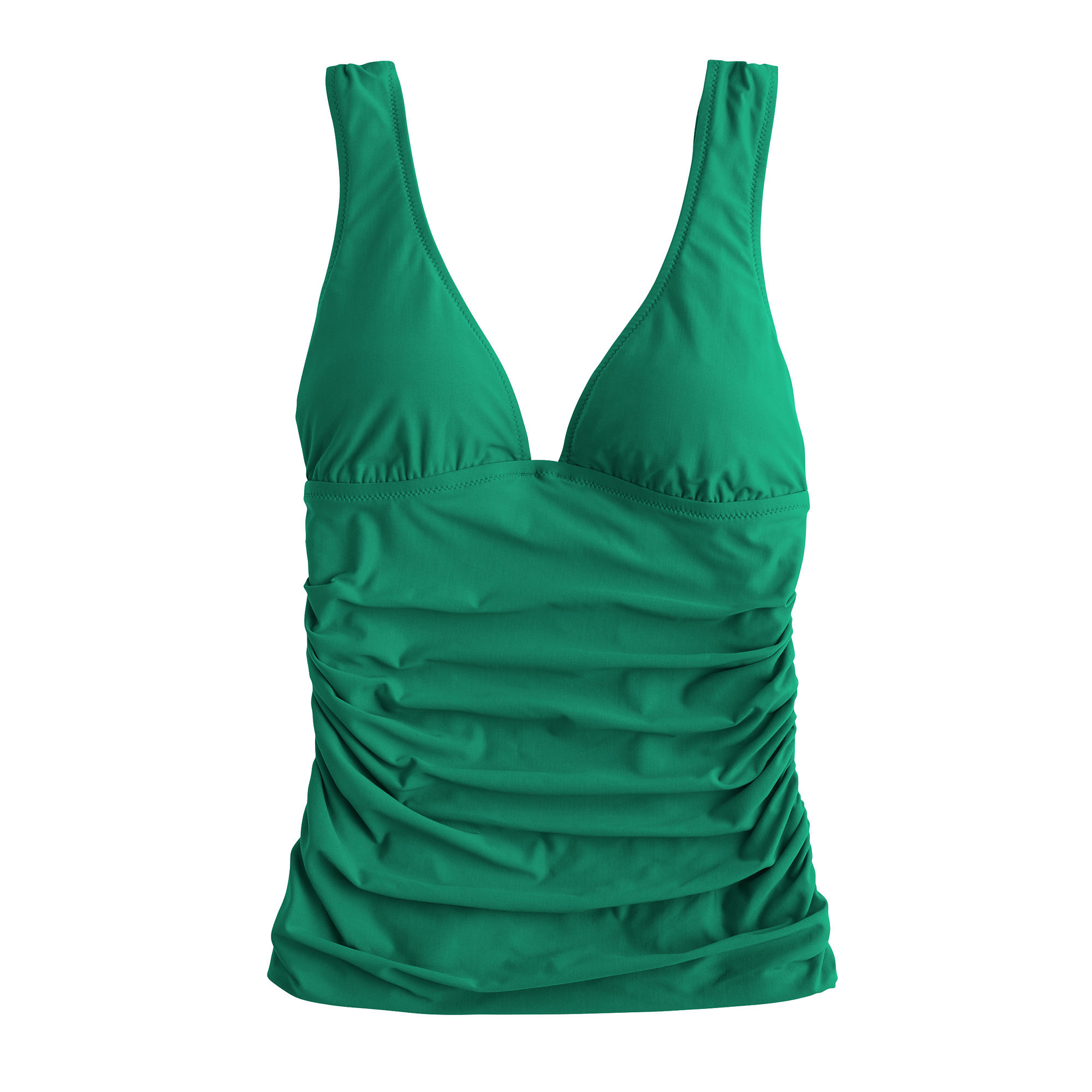 J.crew Ruched Tankini Top in Green | Lyst