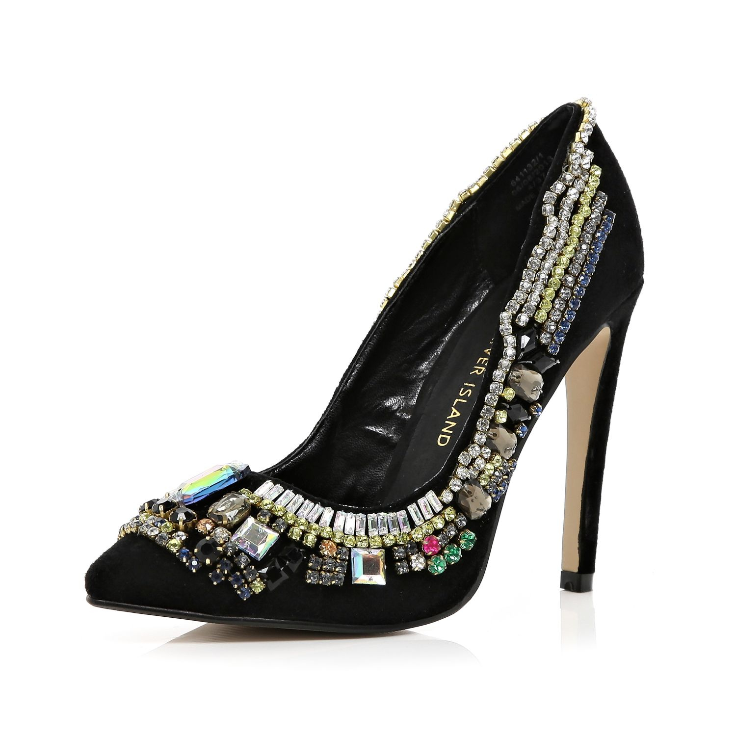 embellished black shoes