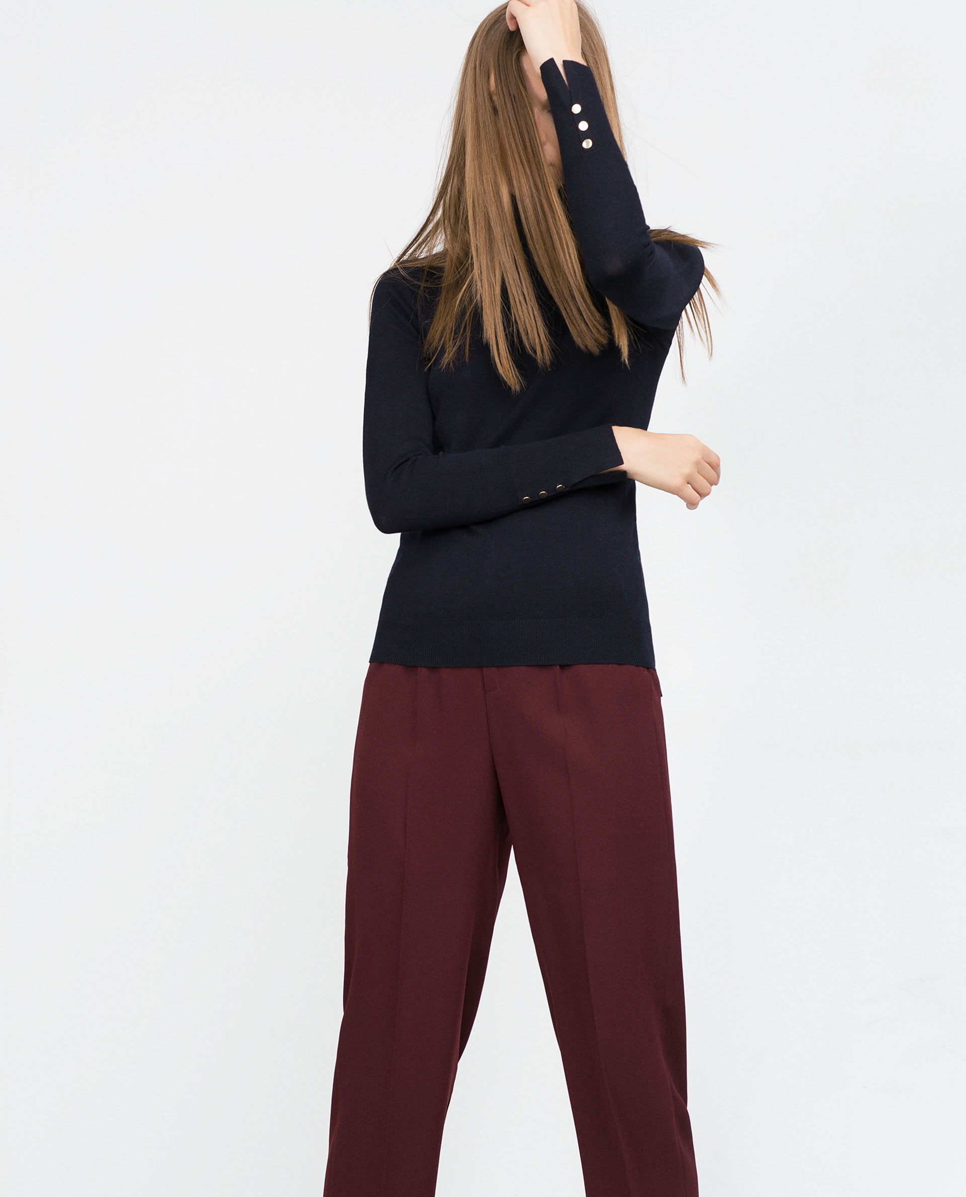 Zara Polo Neck Sweater in Blue (Navy blue) Lyst