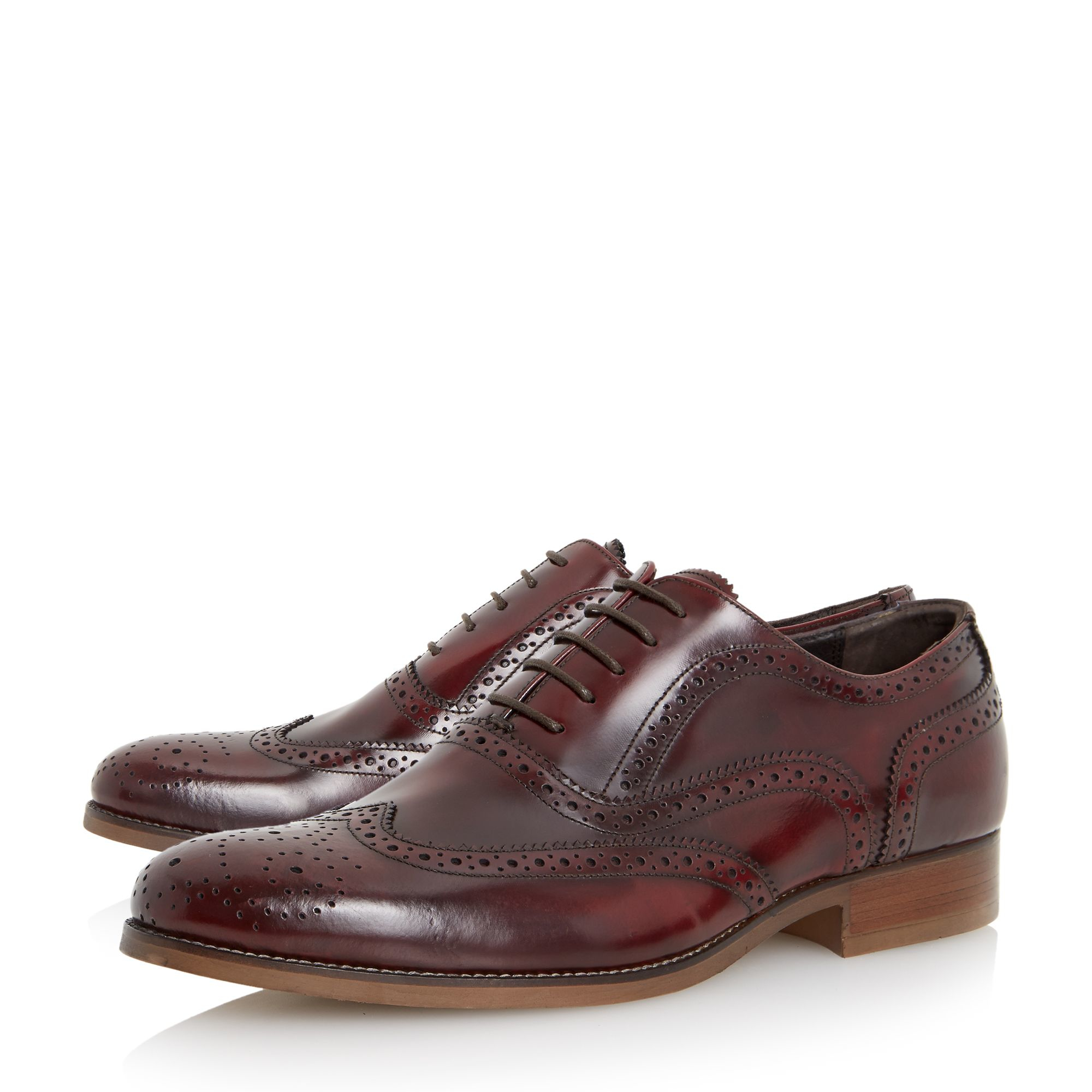Bertie Rogue Patent Brogue Shoes in Red for Men Lyst